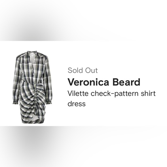 New Veronica Beard Vilette Plaid Button-Front Ruched Mini Dress size 4 - Picture 4 of 11